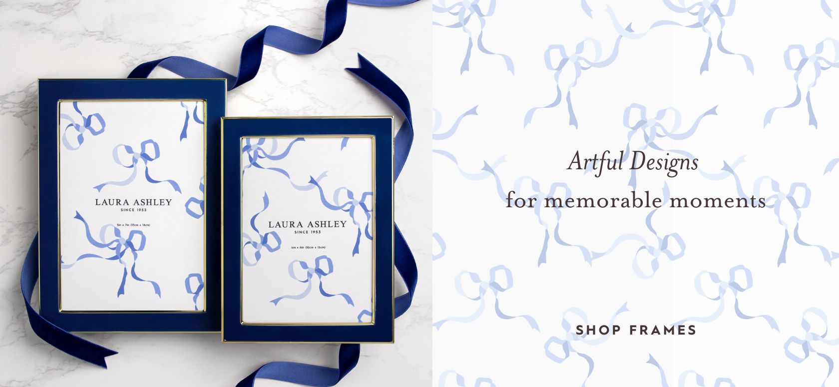 Blue frame with navy bows on facepaper