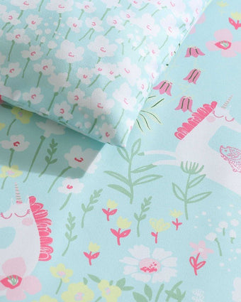 magical unicorn comforter set close up view