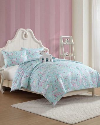 magical unicorn comforter set side view