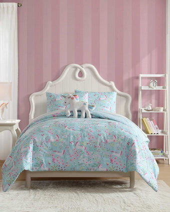 magical unicorn comforter set front view