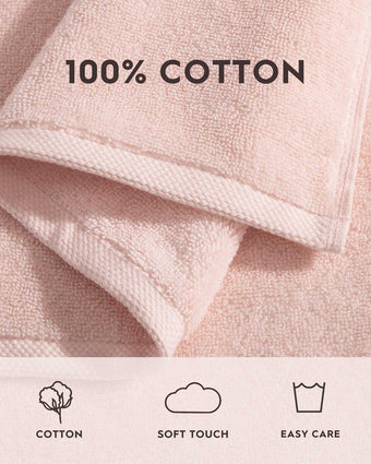 Marilyn Cotton Terry Blush Pink 6 Piece Towel Set close up. Cotton, soft touch, easy care