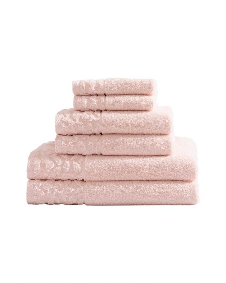 Marilyn Cotton Terry Blush Pink 6 Piece Towel Set