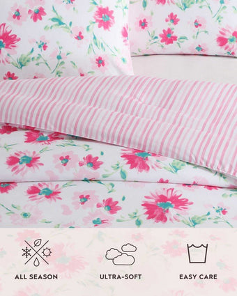 Meadow Daisies Comforter Set is all season, ultra soft and easy care.