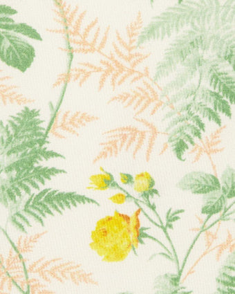 Palma Floral Ivory Tie close-up of print