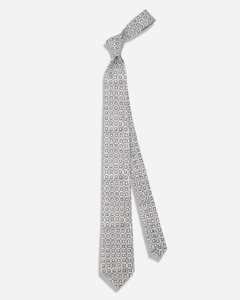 Pelham Geo Grey Tie flat view of tie