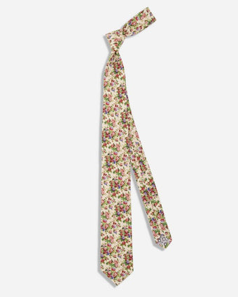 Pembrey Floral Light Pink Tie flat view of tie