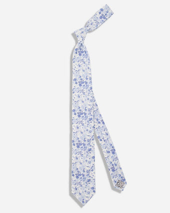 Quartet Floral White Tie flat view of tie