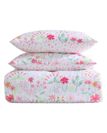 sunshine flowers comforter set folded view 