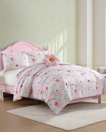 sunshine flowers comforter set side view