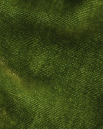 Velvet Relaxed Olive Bow Tie close-up view of colour and fabric