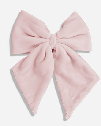 Velvet Relaxed Pink Bow Tie flat view of bow tie