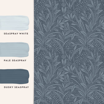 Barley Dusky Seaspray Wallpaper Sample - View of coordinating paint colors- 