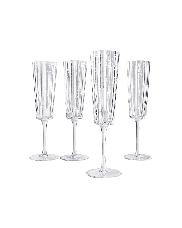 Elegant Champagne Glasses Set of 12, Glass Champagne Flutes for Birthday,  Wedding, Party - 6 oz, Clear