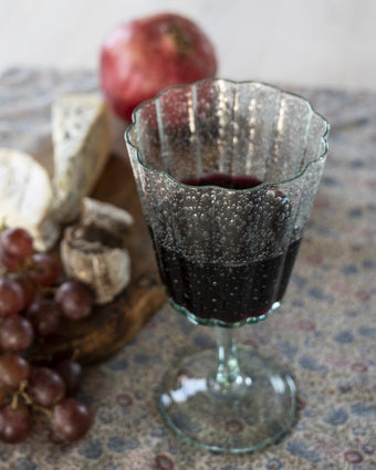 Clear Set of 4 Red Wine Glass Set overhead view of glass