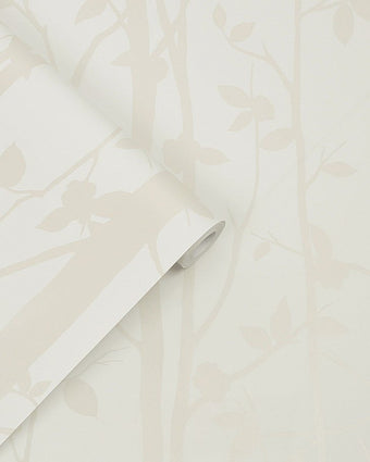 Cottonwood Pearlescent White Wallpaper - Laura Ashley