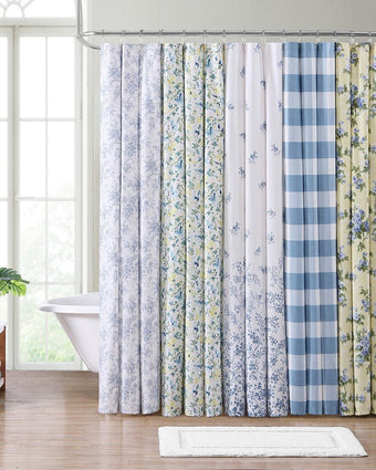 Cynthia Blue Shower Curtain - Laura Ashley