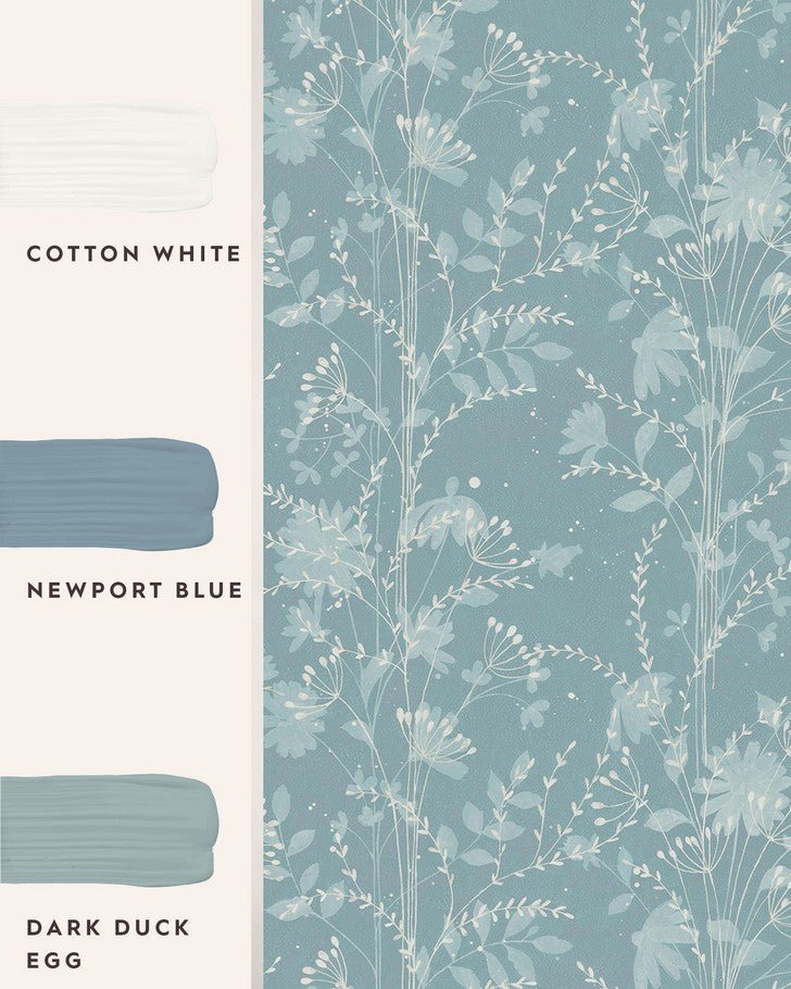 Fennelton Pale Newport Blue Wallpaper