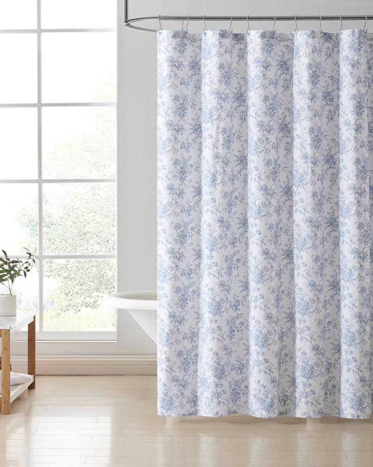 Walled Garden Blue Shower Curtain