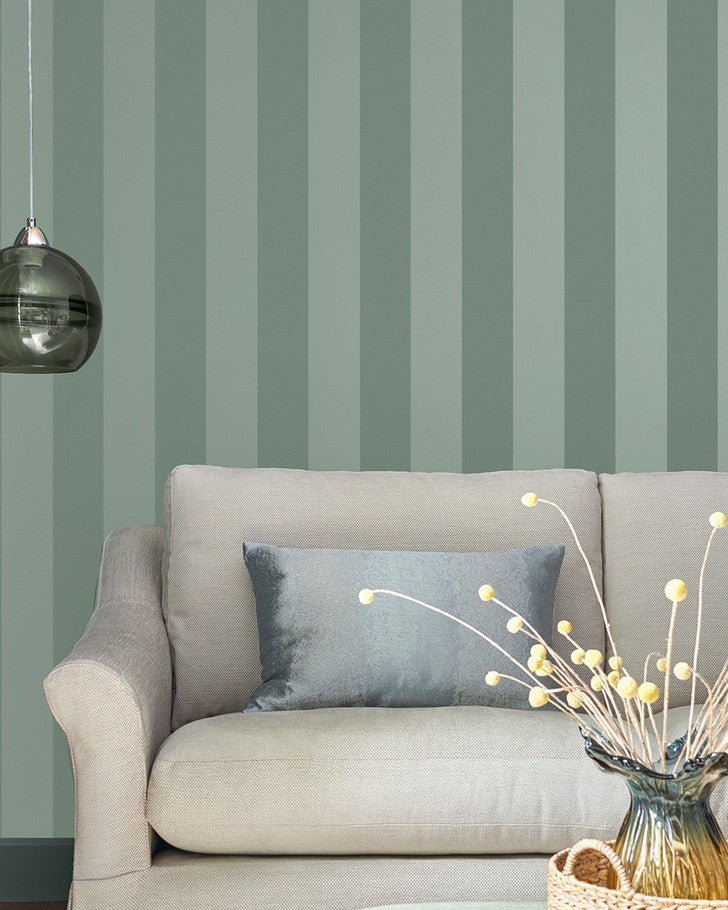 Lille Pearlescent Stripe Jade Green Wallpaper Sample