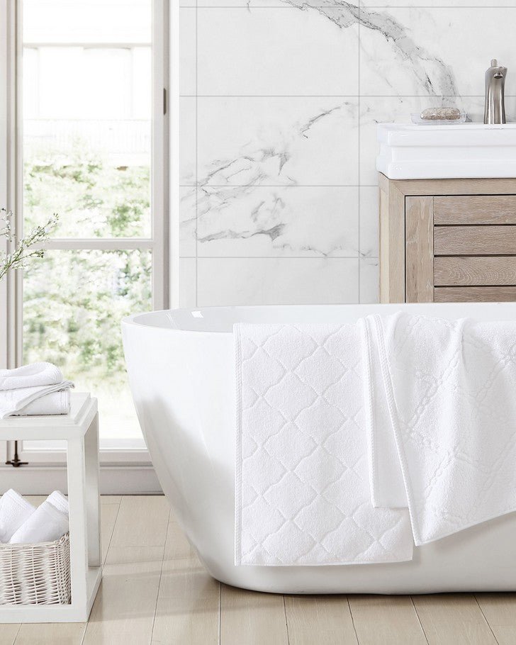 Laura Ashley Maude Jacquard White 6-Piece Bath Towel Set
