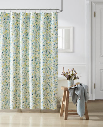 Nora Bright Blue Shower Curtain