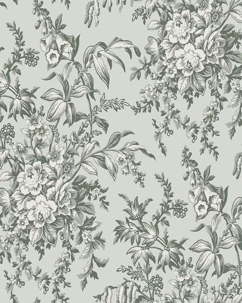 Beaumont Wallpaper in Olive and Sage Green on Classic Navy – Lucie Annabel