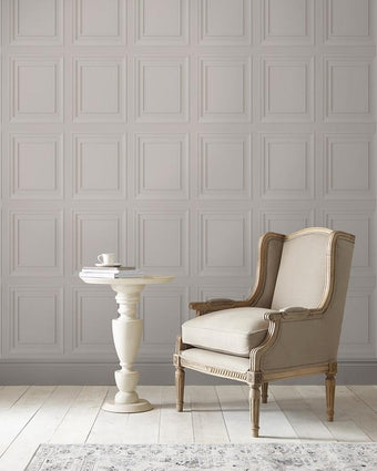 Redbrook Wood Panel Dove Grey Wallpaper Sample - view of wallpaper on the wall