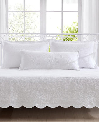 Solid Trellis White Daybed Cover Set - Laura Ashley