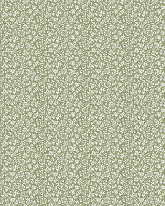 Sweet Alyssum Moss Green Wallpaper Sample