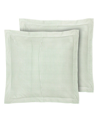 Ticking Stripe Green European Sham Pair - Laura Ashley