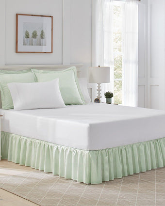 Ticking Stripe Green European Sham Pair - Laura Ashley