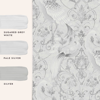 Tregaron Silver Wallpaper - View of coordinating paint colors