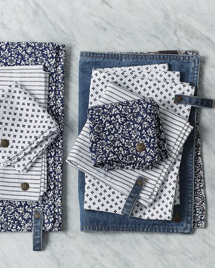 Laura Ashley Blueprint Collectables Tea Towel Petit Fleur 19.68 x 27.55, White, Blue